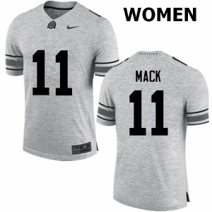 NCAA Ohio State Buckeyes Women's #11 Austin Mack Gray Nike Football College Jersey KHF6745KA